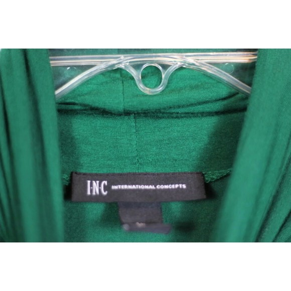 INC Green Women's Long Sleeve Blouse High Neck Pullover Turtleneck XL 044 - Picture 2 of 6